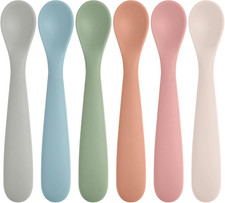 6 Pack Silicone Baby Spoons, Baby Spoons Self Feeding 6 Months+, BPA Free, Soft Mama Kaşığı price