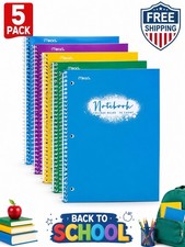 Mead 5 Pack College Ruled Spiral Notebooks 70 Sheets Back to School Spiralli Defter price