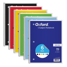 Spiral Notebook 6 Pack, Bulk Wide Ruled Spiral Notebooks for School, 1 Subject J Spiralli Defter price