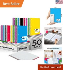 50 Pack, 1 Subject Spiral Notebook College Ruled Bulk, 140 Pages 70 Sheets, T... Spiralli Defter price