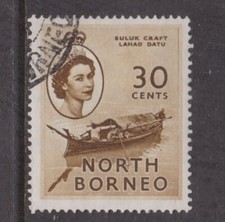 North Borneo 1954 Suluk River Canoe Lahad Datu 30c Fine Used SG 381 VGC Suluk price