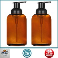 2 Pack 13oz Amber Glass Soap Dispenser with Foaming Pump, Round Bottle Set Dispenser price