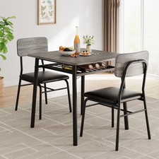 3 Piece Dining Table Set for 2 Kitchen Table with 2 Chairs and Storage Shelves Masa - Sandalye Seti / Takımı price