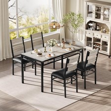 Apartment Table Set 4 Upholstered Chairs 400lb Capacity Corner Protectors Masa - Sandalye Seti / Takımı price