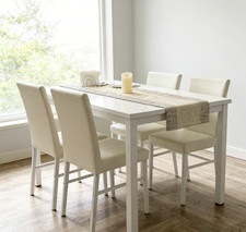 5 Piece Faux Marble Dining Table Set for 4, Modern Kitchen Table &Leather Chairs Masa - Sandalye Seti / Takımı price