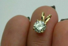1Ct Round Cut Lab-Created Diamond Pendant With 18" Chain 14k Yellow Gold Plated Pırlanta Kolye price