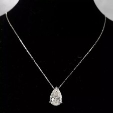 Certified 4.60Ct Pear Shape White Diamond Solitaire Pendant in 925 Silver Pırlanta Kolye price