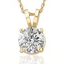 1/4 - 2 Ct T.W. Natural Diamond Solitaire Pendant in 14k White or Yellow Gold Pırlanta Kolye price