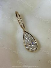 2Ct Pear Lab Created Diamond Solitaire Pendant Free Chain 14K Yellow Gold Finish Pırlanta Kolye price
