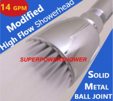 Original Modified HIGH FLOW SHOWER HEAD * 14 GPM Soft High Pressure * Metal Ball Shower Head price