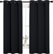 Blackout Curtains Thermal Insulated Grommet 2 Panels 42x63 Inch Pitch Black Hall Blackout Curtain price