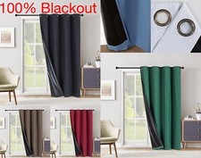 100% Blackout  EXTRA WIDE Window Curtain - Black Backing - 8 Grommets All Sizes Blackout Curtain price