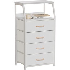 4 Drawers Dresser Vertical Storage Tower Nightstand Bedside Table Wood Top Dresser price