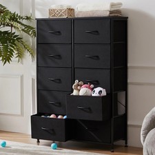 Yangming 10 Drawer Fabric Dresser for Bedroom, Black Dresser price