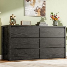 Wide 6 Drawer Dresser Black, Handle Free Wood Chest for Bedroom Living Room Dresser price