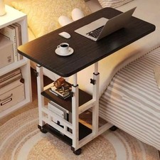 Double Layer Foldable Desk With Wheels Adjustable Height Metal Frame For Bedroom Desk price