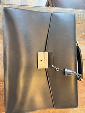 LANCEL Black Briefcase/Document Case Latch Closure Shoulder Strap Business Unisex Briefcase price