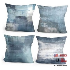 Throw Pillow Covers Set of 4, Dark Blue Throw Pillows Square Cushion Blue Grey Cushion / Furniture Pillow price