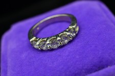 14K White Gold Five Stone Diamond Anniversary Ring Band Size 4.5 0.75 tcw Diamond Five-Stone Ring price