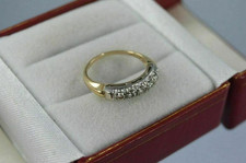 0.65Ct. Vintage Art Deco 1920s Diamond Wedding Band Two Tone Five Stone Eternity Diamond Five-Stone Ring price