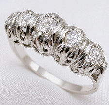 Vintage Platinum Five-Stone 0.30ct Diamond Ring 1940s Retro Size 6 Diamond Five-Stone Ring price