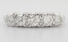 Vintage Round Diamond 5 Five Stone Band Ring 0.85 ct 13k White Gold Diamond Five-Stone Ring price