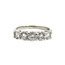 14k White Gold 1.05cttw Diamond Five-Stone Band Ring Diamond Five-Stone Ring price