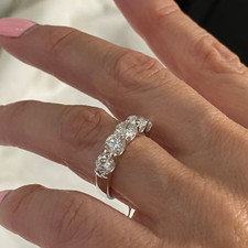 2.50 CTW Diamond Wedding Band, 14k White Gold, Five Stone Ring Diamond Five-Stone Ring price