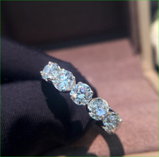 2Ct Lab Created Round Diamond Five-Stone Wedding Band Ring 14K White Gold Finish Diamond Five-Stone Ring price