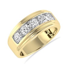 1.50 CTW Round Cut Lab Grown Diamond Five Stone Ring for Mens in 10K Gold Diamond Five-Stone Ring price