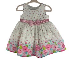 Nannette Formal Baby Girl Dress 3-6 Mo Floral Spring Easter Rose Pink Bow Ribbon Baby Dress price