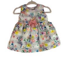 Wonder Nation Formal Occasion Baby Girl Dress 0-3 Mo Floral Butterfly Easter Baby Dress price