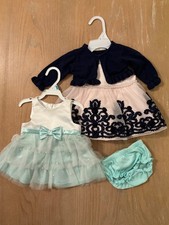 American Princess Nannette Baby Girls 2 Piece Dresses Lot of 2 Size 6 Months Baby Dress price
