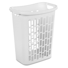 Mainstays Rectangular Open Plastic Hamper, for Narrow Spaces, White, Adult Laundry Basket price