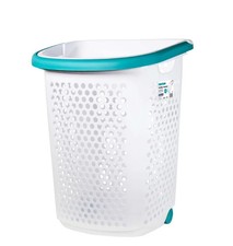Home Logic 2 Bushel Rolling Plastic Laundry Hamper with Pop-up Handle, White Laundry Basket price
