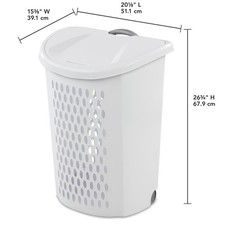 Wheeled Hamper, Plastic Laundry Hamper with Wheels for Easy Transport, White Laundry Basket price