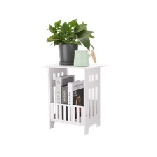 Small White Bedside Table Living Room Bedroom Side Table PVC Storage Rack Office Side Table price