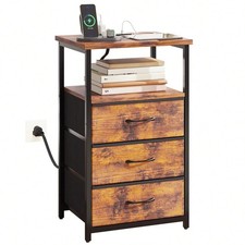 3 Drawer Side Table with USB Ports Charging Station Night Stand for Bedroom Offi Office Side Table price