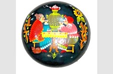 🔥 Beautiful🔥 LARGE Genuine Ukrainian Lacquer Box SAMOVAR GIRLFRIENDS CAT KIEV Samovar price