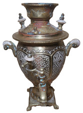 Antique Vintage Solid Brass Miniature Samovar Tea Pot 8" x 6" Samovar price