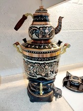 5 lt-Black Electric Copper Samovar-Thermostat Tea Set,Cylinder Kettle,Decorative Samovar price