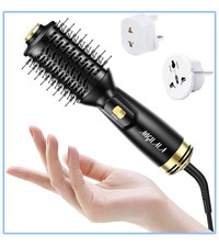 ANGILALA Dual Voltage Mini Brush Dryer Electric Hair Dryer Brush Black/Gold Hair Dryers price