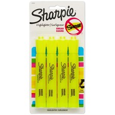 Sharpie Highlighters 4 Pack Fluorescent Yellow Chisel Tip Long Lasting Ink Highlighter Pen price
