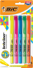 Brite Liner Highlighters, Chisel Tip, 5-Count Pack of Highlighters Assorted Colo Highlighter Pen price