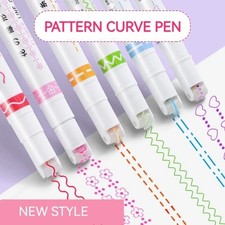 6Pcs/Set Flower Line Shape Highlighter Pen Roller Tip Curve Liner Marker Kawaii Highlighter Pen price