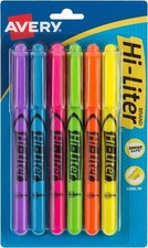 HI-LITER(R) Pen Style Fluorescent Highlighters Assorted Chisel Tip 6/PK Carded Highlighter Pen price