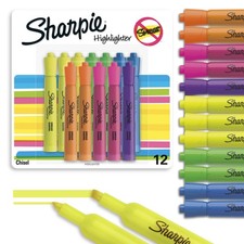 Sharpie Tank Highlighters, Chisel 12 Count (Pack of 1), Assorted Fluorescent Highlighter Pen price