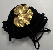 Women’s  Braided Swede Belt Black/Gold Leaf Buckle 2726 Women's Belt price