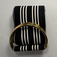Polo Ralph Lauren Women’s Wide Striped D-Ring Belt Black/White Size L 2826 Women's Belt price