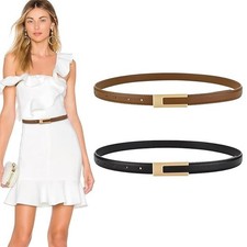 Waist Belt for Women Jeans, 2pcs Black & Brown Belts for Women Dresses, PU Leath Women's Belt price